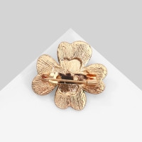 Брошь &laquo;Клевер&raquo; пушистый, цвет бело-зелёный в золоте