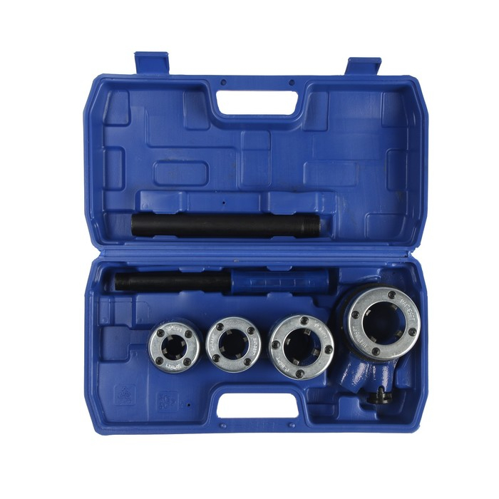 Набор клуппов трубных ТУНДРА, 1/2"-3/4"-1"-1 1/4" + трещотка в сборе, 7 предметов