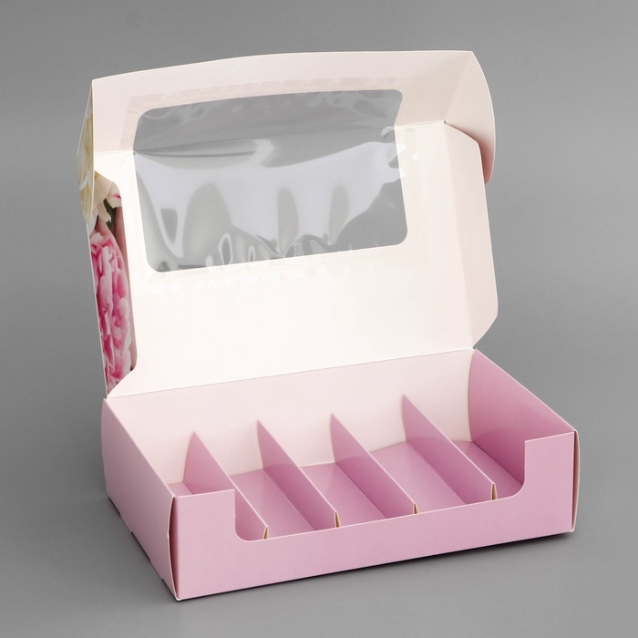 Коробка под 5 эклеров , кондитерская упаковка Коробка под 5 эклеров , кондитерская упаковка "Комплимент", 25,2 х 15 х 6,6 см