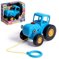 Музыкальная каталка детская на верёвке &laquo;Синий трактор&raquo;, 20 песен, стихов звуков, свет