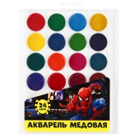 Акварель 24цв пластик, &laquo;Человек-паук&raquo;, европодвес