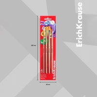 Набор кистей синтетика 4 штуки, ErichKrause "JollyFriends" для акварели и гуаши, в блистере Набор кистей синтетика 4 штуки, ErichKrause "JollyFriends" для акварели и гуаши, в блистере