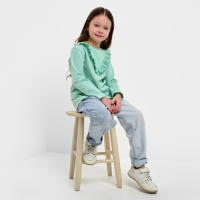 Свитшот для девочки KAFTAN "Basic line" размер 32 (110-116), цвет мята Свитшот для девочки KAFTAN "Basic line" размер 32 (110-116), цвет мята