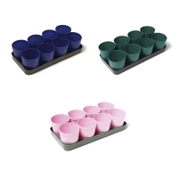 Набор для рассады: стаканы по 500 мл (8 шт.), поддон 40 &times; 20 см, цвет МИКС, Greengo