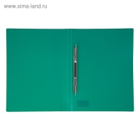 Папка с пружинным скоросшивателем А4, 500 мкм, корешок 15 мм, Calligrata, до 100 листов, зелёная