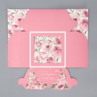 Коробка для капкейков, кондитерская упаковка двухсторонняя, 4 ячейки &laquo;Нежность&raquo; 16 х 16 х 10 см