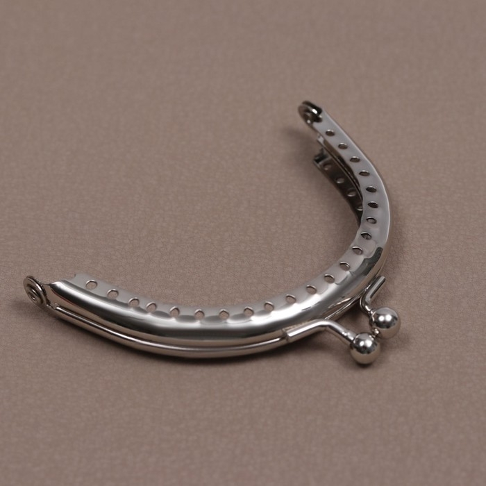 Фермуар пришивной «Полукруг», 8 см, цвет серебряный Фермуар пришивной «Полукруг», 8 см, цвет серебряный