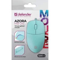 Мышь Defender Azora MB-241, игровая, проводная, 1200 dpi, 1.8 м, USB, голубая Мышь Defender Azora MB-241, игровая, проводная, 1200 dpi, 1.8 м, USB, голубая