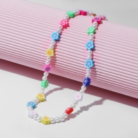 Бусы детские &laquo;Выбражулька&raquo; бусинки и цветочки, цветные, 38 см с удлинителем