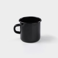 Кружка эмалированная, 400 мл, цвет чёрный