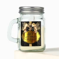 Новогодняя свеча в баночке с ручкой «Новый год: Все мечты сбудутся», аромат апельсин, 7 х 8,5 х 5 см Новогодняя свеча в баночке с ручкой «Новый год: Все мечты сбудутся», аромат апельсин, 7 х 8,5 х 5 см