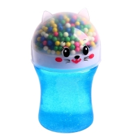 Лизун - слайм &laquo;Котик&raquo;, с наполнением, блёстки, цвета МИКС