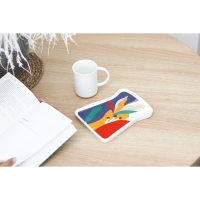 Чайная пара керамическая &laquo;Абстракция&raquo;, кружка 200 мл, блюдце 17.8х13.3 см, цвет белый