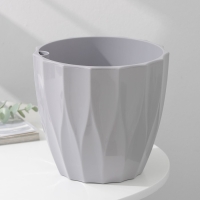 Кашпо для цветов со вставкой &laquo;Флюте&raquo;, 3 л, цвет серый