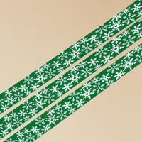 Лента декоративная репсовая &laquo;Снежный вихрь&raquo;, зеленая, 2 см &times; 5 м