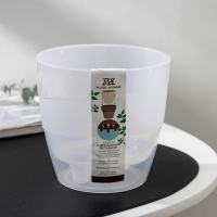 Кашпо для цветов со вставкой &laquo;Грация&raquo;, 1,2 л, цвет прозрачный