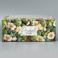 Коробка для капкейков и бенто-торта, кондитерская упаковка &laquo;Цветочный паттерн&raquo;, 25 х 25 х 10 см