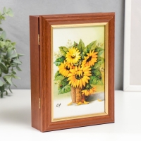Ключница "Букет подсолнухов" орех 15х21см Ключница "Букет подсолнухов" орех 15х21см