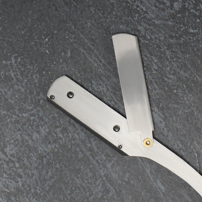 Опасная бритва, шаветт, без лезвия, 13,3 &times; 21 &times; 2,8 см, стальная, цвет серебристый