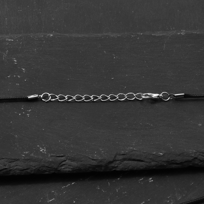 Кулон унисекс &laquo;Штурвал&raquo;, цвет чернёное серебро на чёрном шнурке, 40 см