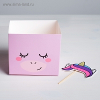 Коробка для цветов с топпером «Чудо», 11 х 12 х 10 см Коробка для цветов с топпером «Чудо», 11 х 12 х 10 см