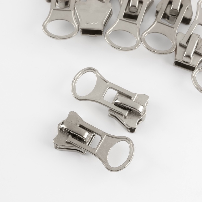 Бегунок автоматический для молнии &laquo;Трактор&raquo;, №8, 10 шт, цвет никель