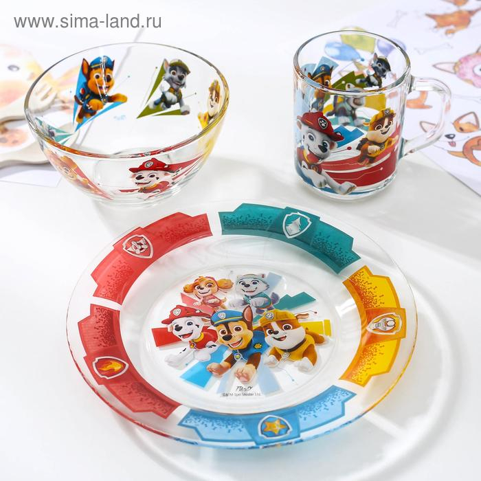 Набор посуды детский Priority &laquo;Щенячий патруль&raquo;, 3 предмета: кружка 275 мл, салатник d=12,8 см, тарелка d=19,5 см