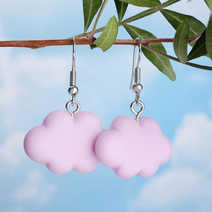Серьги металл &laquo;Облачко&raquo; воздушное, цвет сиреневый