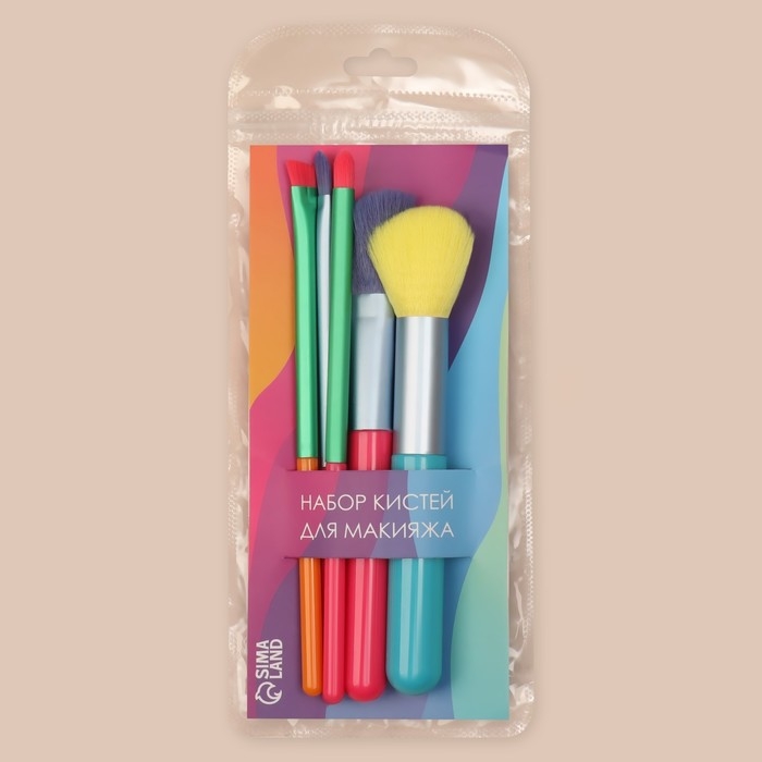 Набор кистей для макияжа &laquo;PENCIL&raquo;, 5 предметов, разноцветные