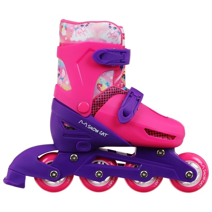 Набор: коньки детские раздвижные Snow Cat, с роликовой платформой, защита, р. 30-33