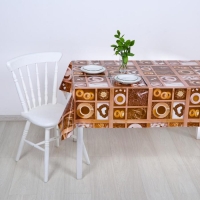 Клеёнка столовая на нетканой основе &laquo;Кофе&raquo;, ширина 125 см, рулон 25 м