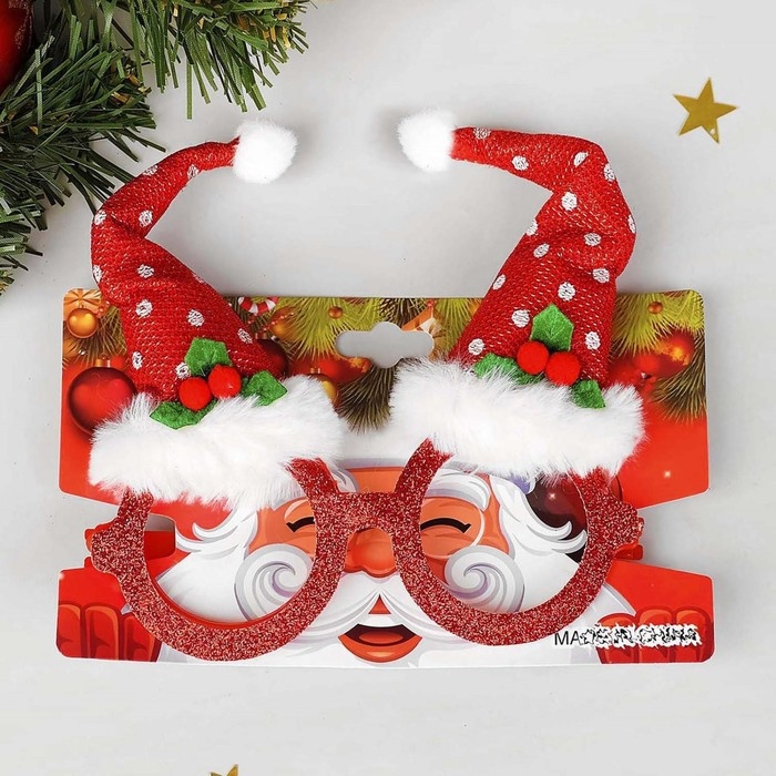 Карнавальные очки &laquo;Новогодний колпак&raquo;