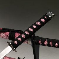 Сув. изделие катаны 2в1 на подставке, ножны кожзам, змея бордо 47/71см