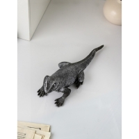 Фигура &laquo;Варан&raquo;, полистоун, 14 см, цвет серебро