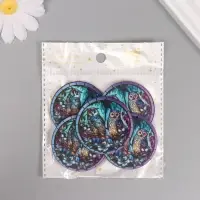 Декор для творчества дерево "Две совы в ночном лесу" 4,6х4,6х0,3 см