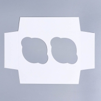 Коробка для капкейков, кондитерская упаковка с окном, 2 ячейки, «Венок», 16 х 10 х 10 см Коробка для капкейков, кондитерская упаковка с окном, 2 ячейки, «Венок», 16 х 10 х 10 см