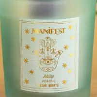 Свеча в стекле с камнем Manifest жасмин 200 гр соевый воск