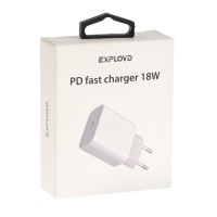 Сетевое зарядное устройство Exployd EX-Z-1165, USB-C, 3 А, 18 Вт, быстрая зарядка, белое