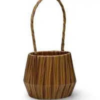 Корзина пластик 10 х 10 х 10 см, ручка__коричневый