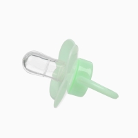 Пустышка классическая, с держателем, +0мес., цвет зеленый/желтый