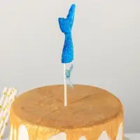 Топпер для торта &laquo;Хвост русалки&raquo;, 18,5&times;5 см, цвет голубой