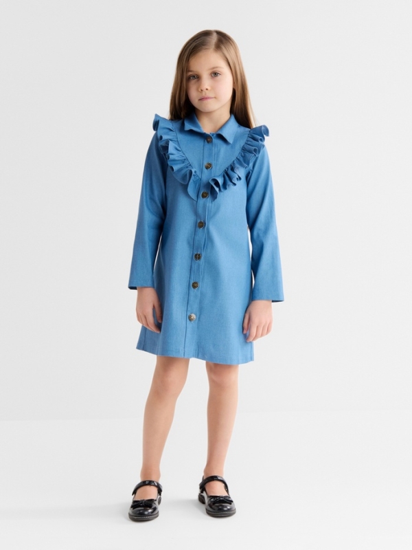 Платье для девочки MINAKU: Jeans collection, цвет голубой, рост 104 см