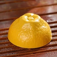 Набор для чайной церемонии керамический &laquo;Лимон&raquo;, 6 предметов: стеклянная чаша с крышкой 210 мл, 2 керамические чаши 40 мл и 150 мл, салфетка, сумка, цвет жёлтый