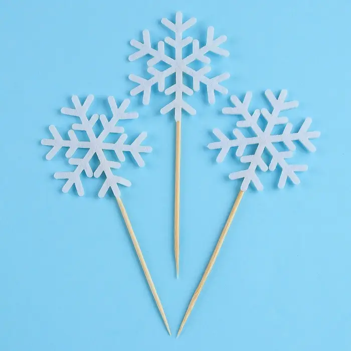 Шпажки для канапе новогодние &laquo;Снежинки&raquo;, набор 3 шт.