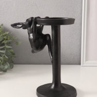 Подсвечник полистоун на 1 свечу "Мартовский заяц" чёрный 20х10,5х19,5 см