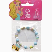 Браслет детский "Выбражулька" фимо с бусинами, пчелка с бусинами, цветной