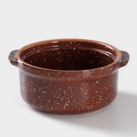 Форма для запекания с ручками &laquo;Мрамор&raquo;, 800 мл, d=15 см, цвет коричневый