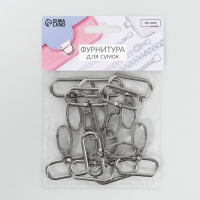 Карабин металлический, 45 × 32 мм / 27 × 2,5 мм, 10 шт, цвет серебряный Карабин металлический, 45 × 32 мм / 27 × 2,5 мм, 10 шт, цвет серебряный