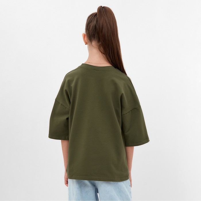 Футболка детская MINAKU цвет хаки, рост 116 см