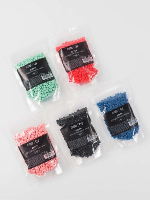 Воск д/депиляции лица 100 гр МИКС zip-пакет QF